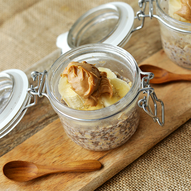 Pindakaas & Banaan Overnight Oats