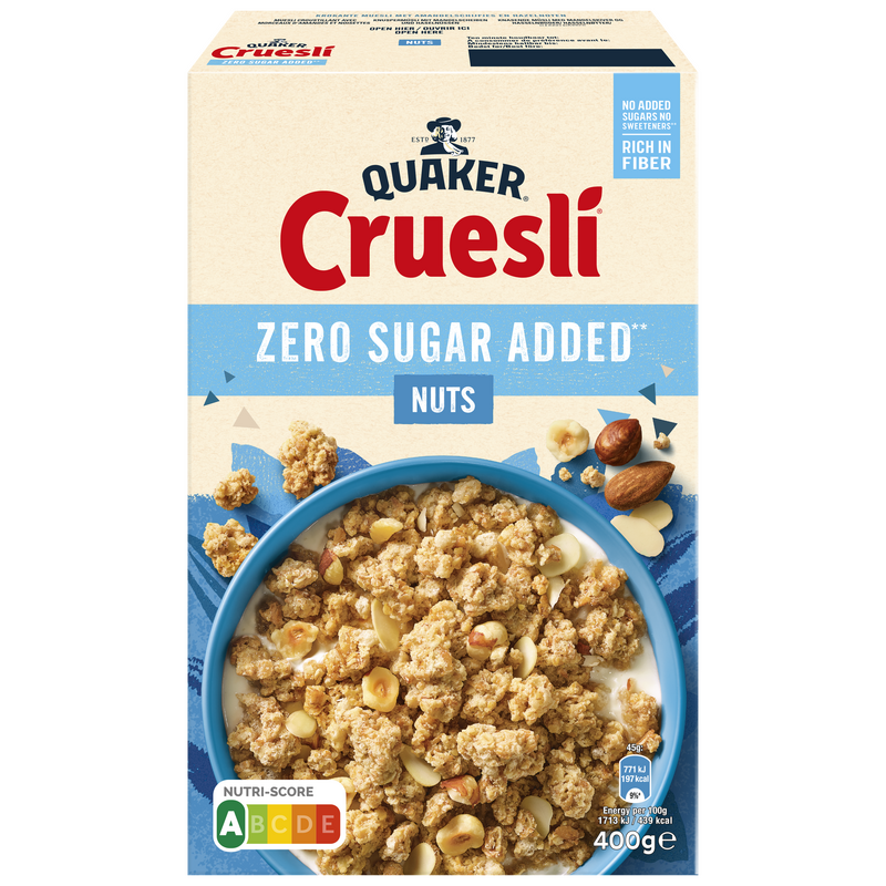 QUAKER® CRUESLI ZERO SUGAR ADDED NUTS