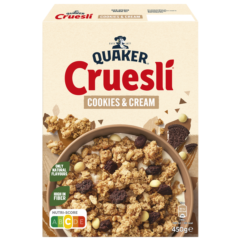 QUAKER® CRUESLI COOKIES & CREAM