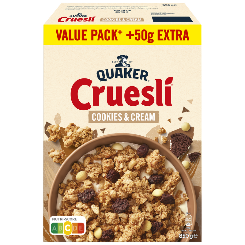 QUAKER® CRUESLI COOKIES & CREAM
