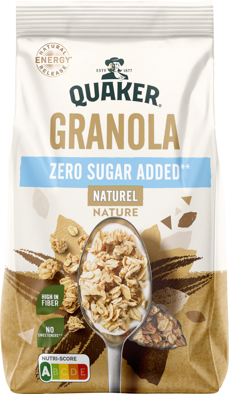 QUAKER® CRUESLI GRANOLA ZERO SUGAR ADDED NATUREL