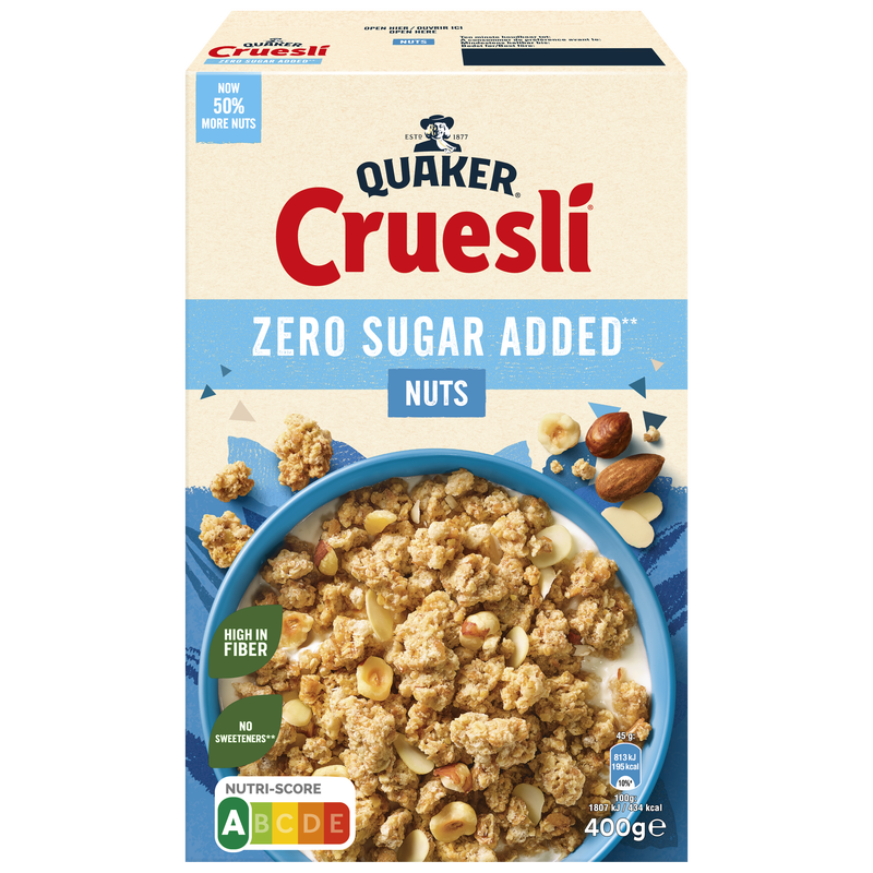 QUAKER® CRUESLI ZERO SUGAR ADDED NUTS